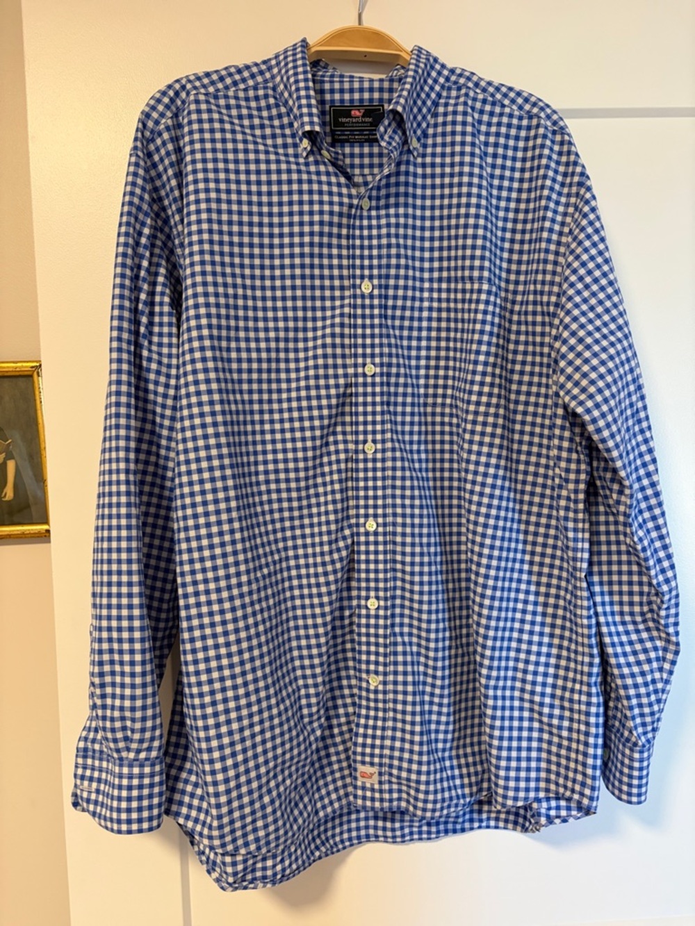 Vineyard Vines Blue and White Gingham Button-Down Shirt